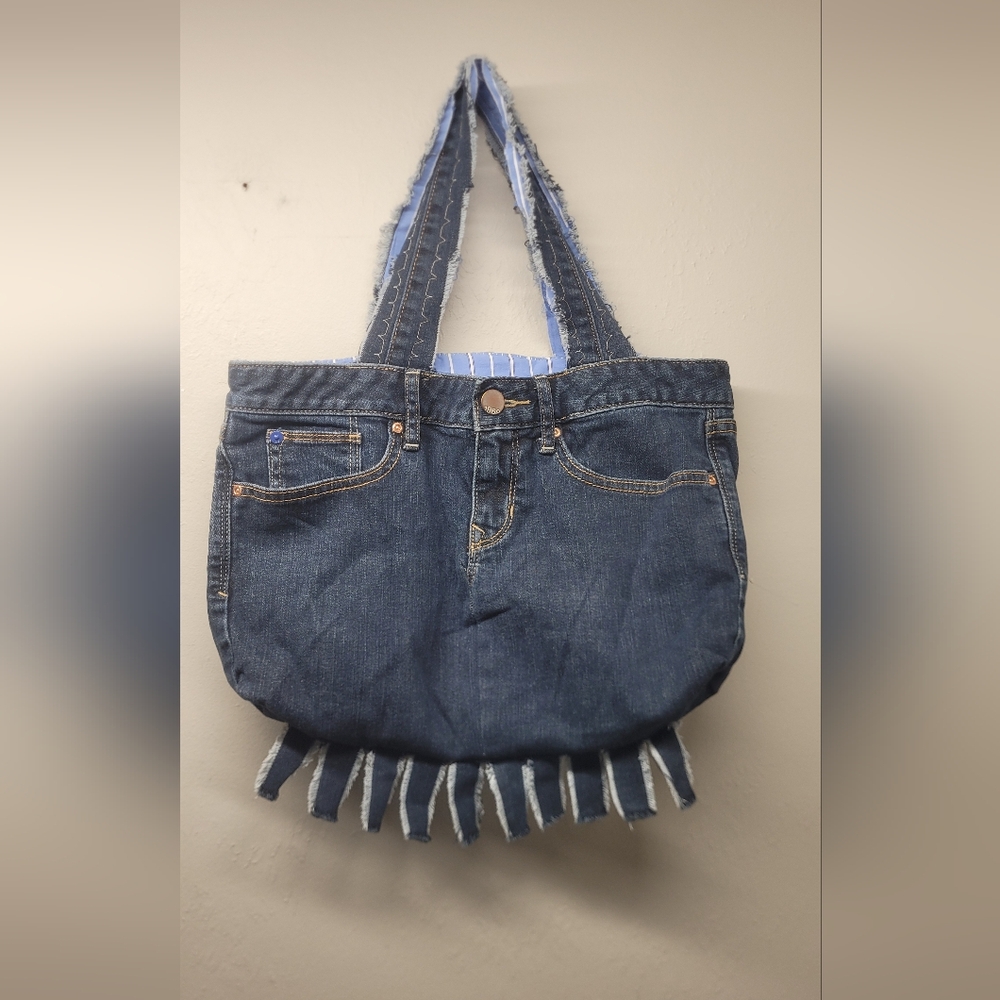 Womens repuposed a87 aeropostale denim handbag Purse handmade